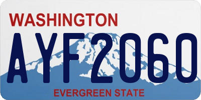 WA license plate AYF2060