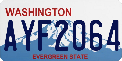 WA license plate AYF2064