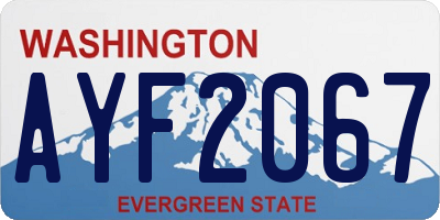 WA license plate AYF2067