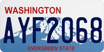 WA license plate AYF2068