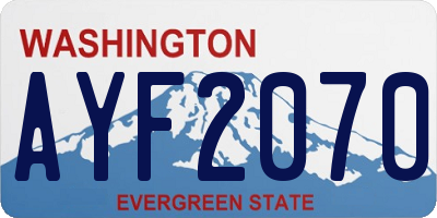 WA license plate AYF2070