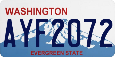 WA license plate AYF2072
