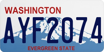 WA license plate AYF2074