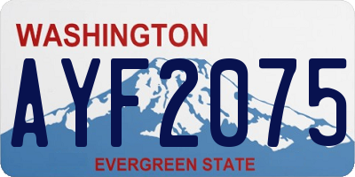 WA license plate AYF2075