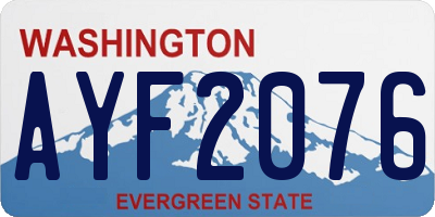 WA license plate AYF2076