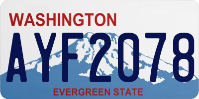 WA license plate AYF2078