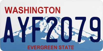 WA license plate AYF2079