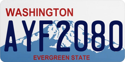 WA license plate AYF2080