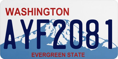 WA license plate AYF2081