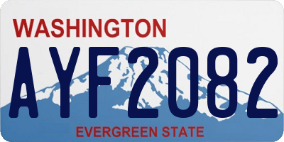 WA license plate AYF2082