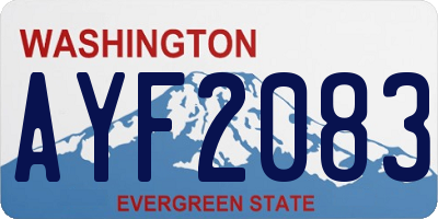 WA license plate AYF2083