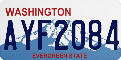 WA license plate AYF2084