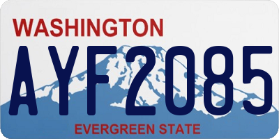WA license plate AYF2085