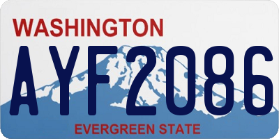 WA license plate AYF2086