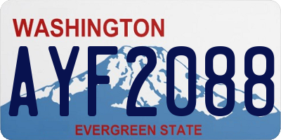 WA license plate AYF2088