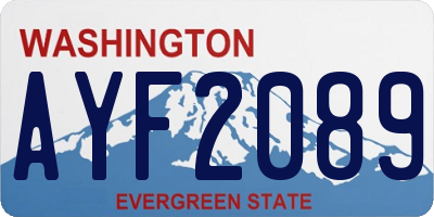 WA license plate AYF2089