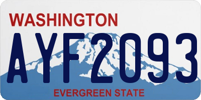 WA license plate AYF2093