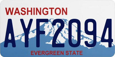 WA license plate AYF2094