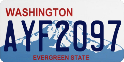 WA license plate AYF2097