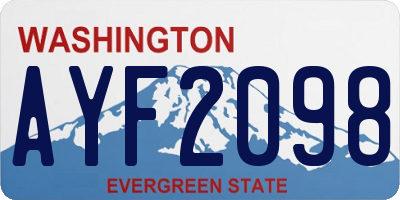 WA license plate AYF2098