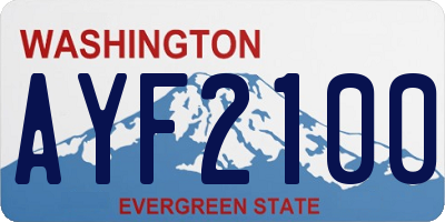 WA license plate AYF2100