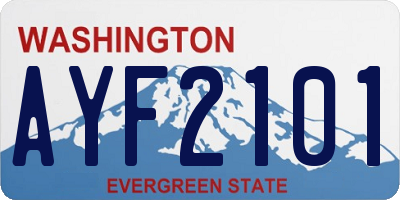 WA license plate AYF2101