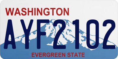 WA license plate AYF2102
