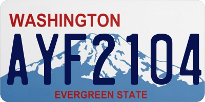 WA license plate AYF2104