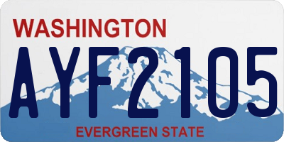 WA license plate AYF2105