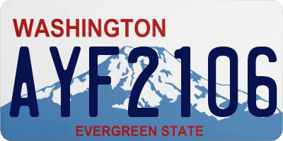 WA license plate AYF2106