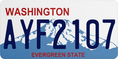 WA license plate AYF2107