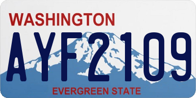 WA license plate AYF2109