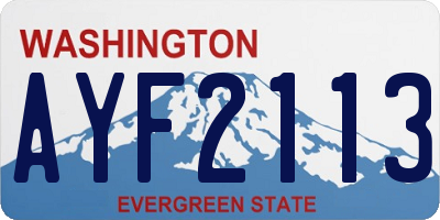 WA license plate AYF2113