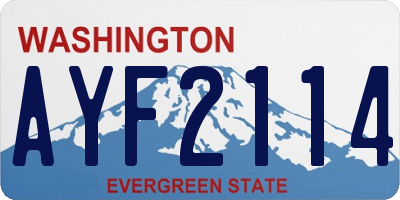 WA license plate AYF2114