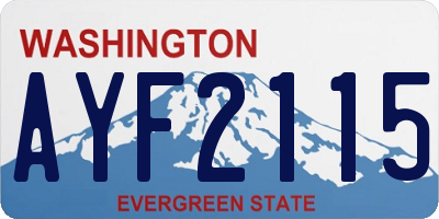 WA license plate AYF2115