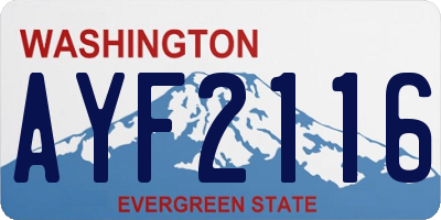 WA license plate AYF2116