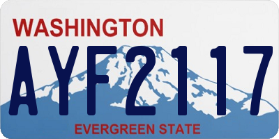 WA license plate AYF2117