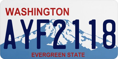 WA license plate AYF2118