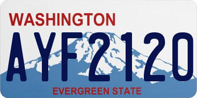 WA license plate AYF2120