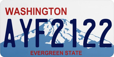 WA license plate AYF2122