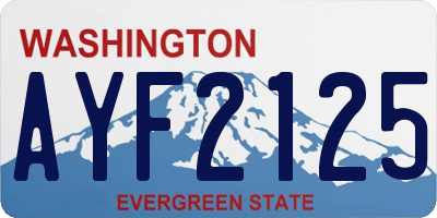 WA license plate AYF2125