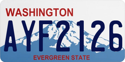 WA license plate AYF2126