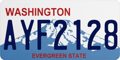WA license plate AYF2128