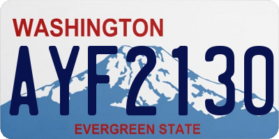 WA license plate AYF2130