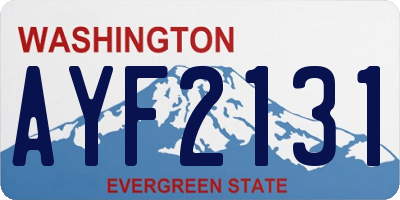 WA license plate AYF2131
