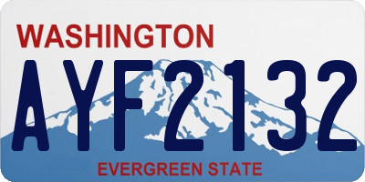 WA license plate AYF2132