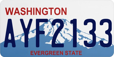 WA license plate AYF2133
