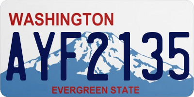 WA license plate AYF2135