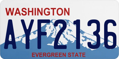 WA license plate AYF2136