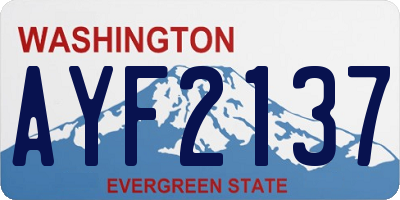 WA license plate AYF2137
